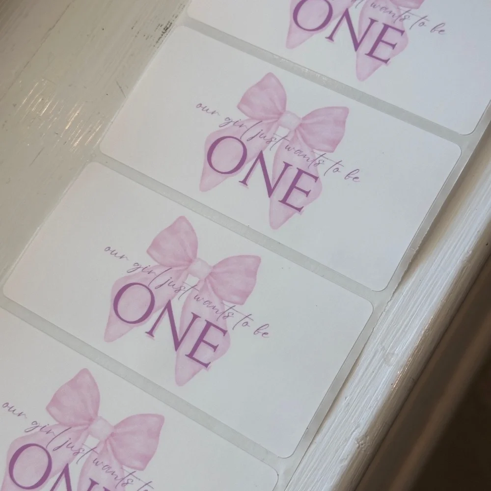 One Year Birthday Party Labels